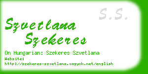 szvetlana szekeres business card